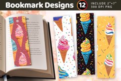Sprinkled Ice Cream PNG Bookmark Sublimation Designs Product Image 1