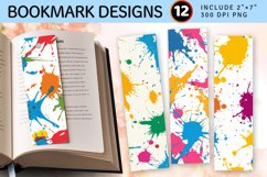 Colorful Paint Splashes PNG Bookmark Sublimation Designs Product Image 1
