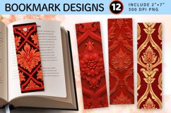 Thai Terracotta Red PNG Bookmark Sublimation Design Product Image 1