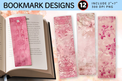 Antique Pink Romance PNG Bookmark Sublimation Design Product Image 1