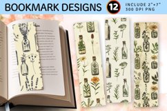 Vintage Botanical Herbs Bottles PNG Bookmark Sublimation Des Product Image 1