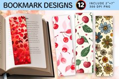 Cherry Leaves PNG Bookmark Sublimation Des Product Image 1