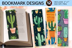Fun Cactus PNG Bookmark Sublimation Design Product Image 1