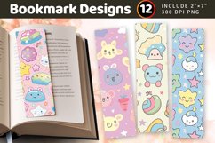 Pastel Kawaii PNG Bookmark Sublimation Designs Product Image 1