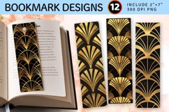 Black &amp; Gold Art Deco PNG Bookmark Sublimation Designs Product Image 1
