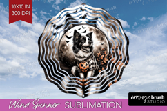 Border Collie Dog Wind Spinner Sublimation PNG Halloween Product Image 1