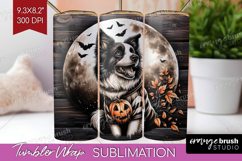 Border Collie Dog Tumbler Wrap Halloween Tumbler PNG Product Image 1