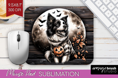 Border Collie Dog Mouse Pad Sublimation Halloween Mousepad Product Image 1