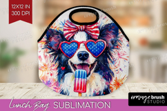 Border Collie Dog Lunch Bag 4th Of July Lunch Bug PNG Product Image 1