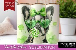 Boston Terrier St. Patricks Day Dog Tumbler Wrap Dog Tumbler Product Image 1