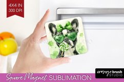Boston Terrier St. Patricks Day Dog Magnet Sublimation Dog Product Image 1