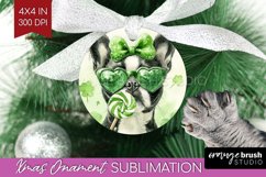 Boston Terrier St. Patricks Day Dog Ornament PNG Dog PNG Product Image 1