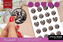 Boston Terrier Dog Round Sticker Halloween Printable Sticker Product Image 1