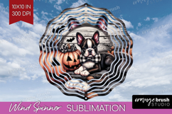 Boston Terrier Dog Wind Spinner Sublimation PNG Halloween Product Image 1