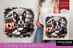 Boston Terrier Dog Tote Bag Halloween Tote Bag PNG Product Image 1
