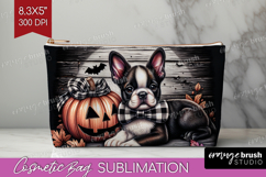 Boston Terrier Dog Cosmetic Bag Halloween Makeup Bag PNG Product Image 1