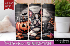 Boston Terrier Dog Tumbler Wrap Halloween Tumbler PNG Product Image 1