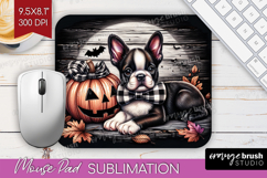Boston Terrier Dog Mouse Pad Sublimation Halloween Mousepad Product Image 1