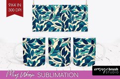 Eucalyptus Leaves Mug Wrap - Botanical Mug PNG Sublimation Product Image 1