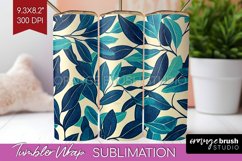 Eucalyptus Leaves Tumbler Wrap - Botanical Tumbler PNG Product Image 1