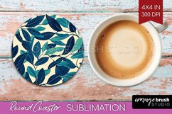 Eucalyptus Leaves Round Coaster - Bonanical Coaster PNG Product Image 1