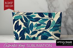 Eucalyptus Leaves Cosmetic Bag - Botanical Makeup Bag PNG Product Image 1