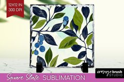 Eucalyptus Leaves Slate PNG - Botanical Square Slate Product Image 1