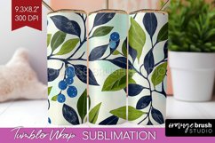 Eucalyptus Leaves Tumbler Wrap - Botanical Tumbler PNG Product Image 1