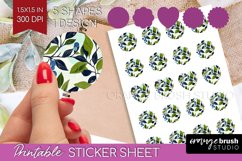 Eucalyptus Leaves Round Sticker - Bonanical Printable Sheet Product Image 1