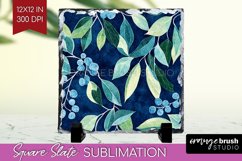 Eucalyptus Leaves Slate PNG - Botanical Square Slate Product Image 1