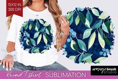 Eucalyptus Leaves Round Tshirt Background - Bonanical PNG Product Image 1