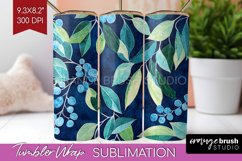 Eucalyptus Leaves Tumbler Wrap - Botanical Tumbler PNG Product Image 1