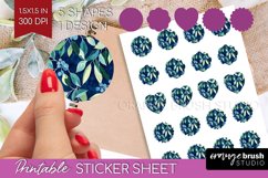 Eucalyptus Leaves Round Sticker - Bonanical Printable Sheet Product Image 1