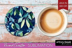 Eucalyptus Leaves Round Coaster - Bonanical Coaster PNG Product Image 1
