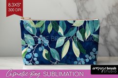 Eucalyptus Leaves Cosmetic Bag - Botanical Makeup Bag PNG Product Image 1