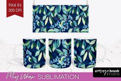 Eucalyptus Leaves Mug Wrap - Botanical Mug PNG Sublimation Product Image 1