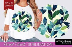 Eucalyptus Leaves Round Tshirt Background - Botanical PNG Product Image 1