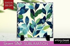 Eucalyptus Leaves Slate PNG - Botanical Square Slate Product Image 1