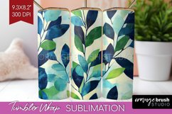 Eucalyptus Leaves Tumbler Wrap - Botanical Tumbler PNG Product Image 1