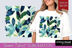 Eucalyptus Leaves Square Tshirt Background - Botanical PNG Product Image 1