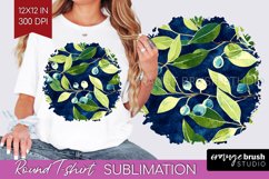 Eucalyptus Leaves Round Tshirt Background - Botanical PNG Product Image 1