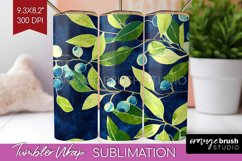 Eucalyptus Leaves Tumbler Wrap - Botanical Tumbler PNG Product Image 1