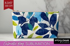 Eucalyptus Leaves Cosmetic Bag - Botanical Makeup Bag PNG Product Image 1