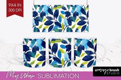 Eucalyptus Leaves Mug Wrap - Botanical Mug PNG Sublimation Product Image 1