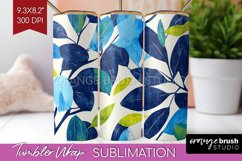 Eucalyptus Leaves Tumbler Wrap - Botanical Tumbler PNG Product Image 1