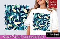 Eucalyptus Leaves Square Tshirt Background - Botanical PNG Product Image 1