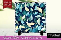 Eucalyptus Leaves Slate PNG - Botanical Square Slate Product Image 1