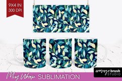 Eucalyptus Leaves Mug Wrap - Botanical Mug PNG Sublimation Product Image 1