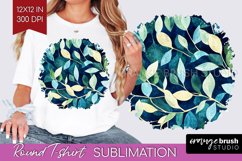 Eucalyptus Leaves Round Tshirt Background - Botanical PNG Product Image 1