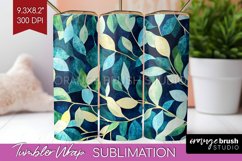 Eucalyptus Leaves Tumbler Wrap - Botanical Tumbler PNG Product Image 1